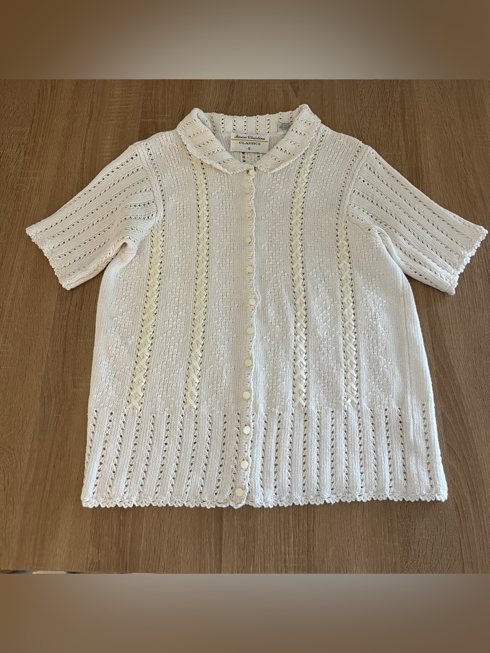 Vintage Coquette Button Up Short Sleeve Cardigan